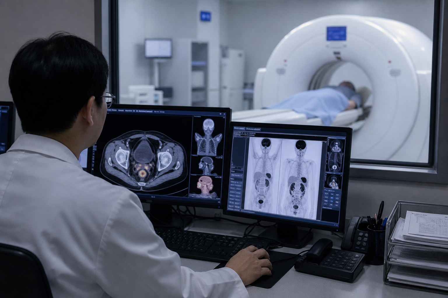 [전립선암 진단, 방사성의약품, 의료 영상] 기사 영향과 배경을 설명하는 이미지 - 전립선암은 병기와 병변 위치에 따라 치료 전략이 크게 달라지는 대표적 암종으로 꼽힌다. 재발 또는 전이 국면에서는 병변의 범위와 위치를 얼마...