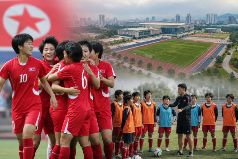 [북한축구, 여자축구, 평양] 기사 대표 이미지 - 북한 여자축구 ‘강호 유지’ 내세운 육성체계, 평양국제축구학교가 열쇠?…내고향여자축구단 방한도 주목