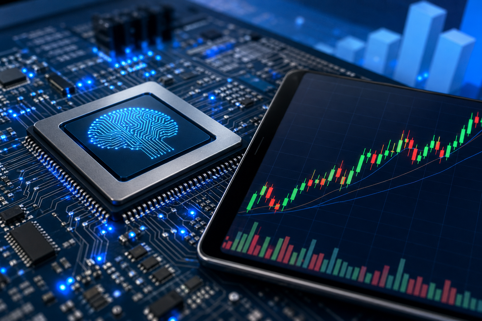 AI 반도체, ETF, 반도체 주식 기사 영향과 배경을 설명하는 이미지 - 최근 반도체·AI 관련 종목의 주가 흐름이 강세를 보이면서 ETF 상품으로 매수세가 집중되는 양상이 나타나고 있다. 운용사 측은 해당 자금 유입...