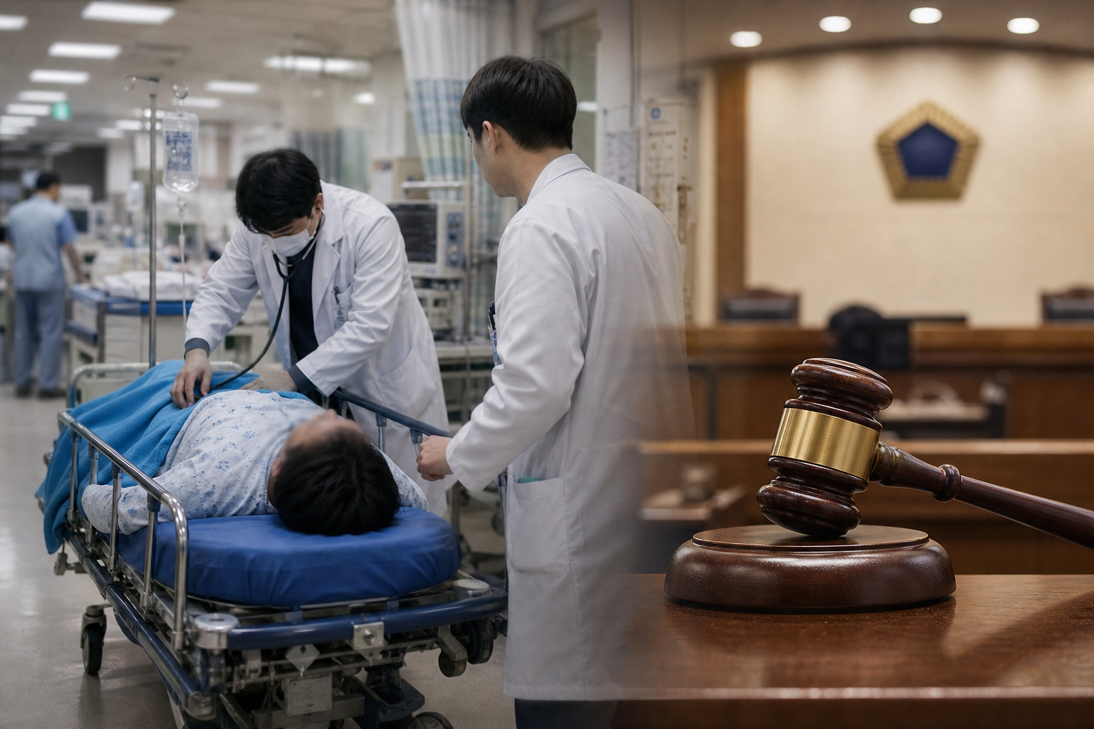 뇌경색, 응급실, 법원 기사 핵심 맥락을 보여주는 이미지 - 연합뉴스 보도에 따르면, 사건은 2018년 6월 1일 충남 천안의 한 대학병원 응급실에서 발생했다. 술에 취해 복통과 구토, 의식장애 등 뇌경색...