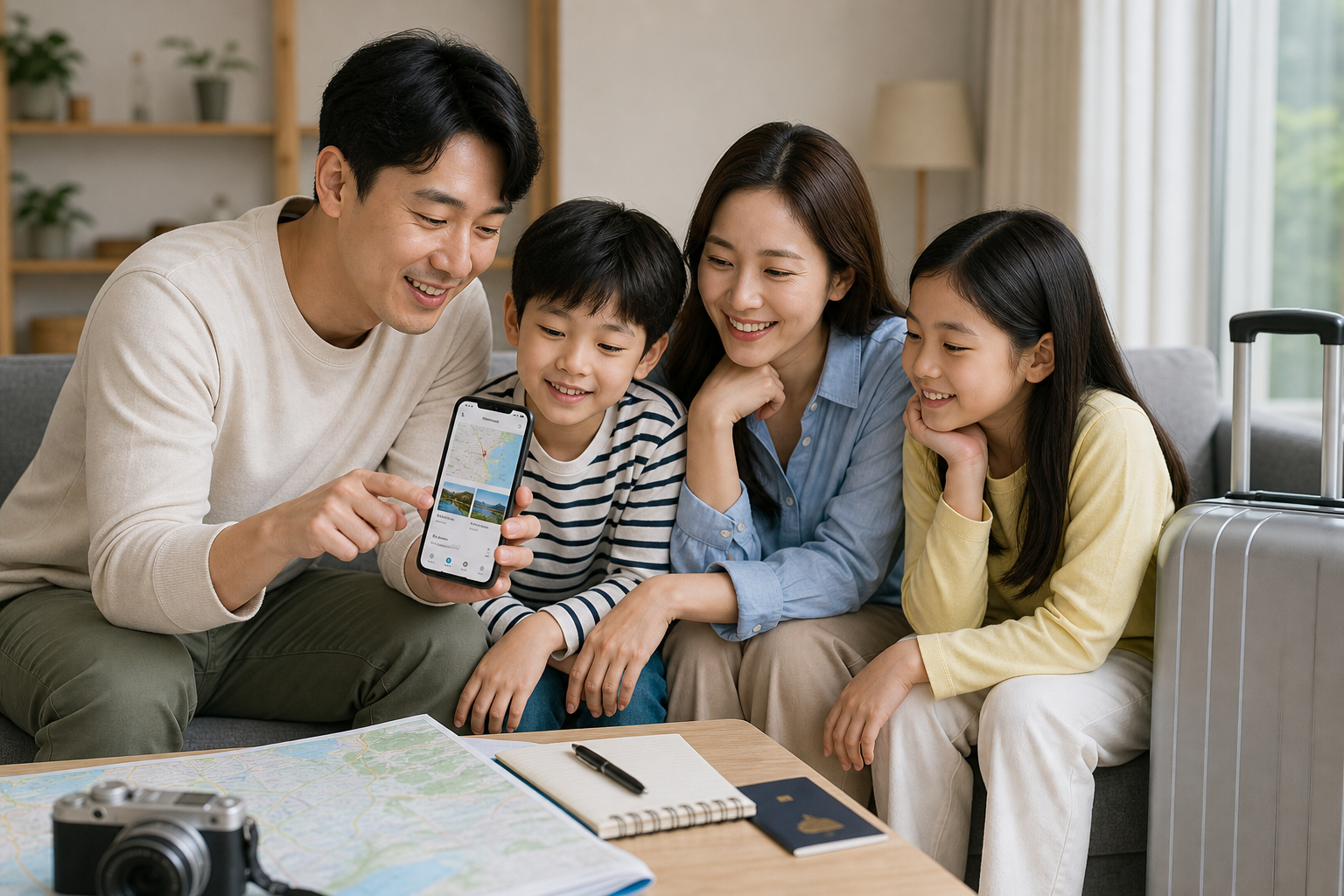 [가족여행 AI, 여행 일정, 스마트폰 앱] 기사 핵심 맥락을 보여주는 이미지 - 일부 보도에 따르면, AI는 가족여행에서 가장 번거로운 단계인 일정 조합과 동선 설계, 활동 우선순위 조정 등을 돕는 방식으로 활용된다. 예컨...
