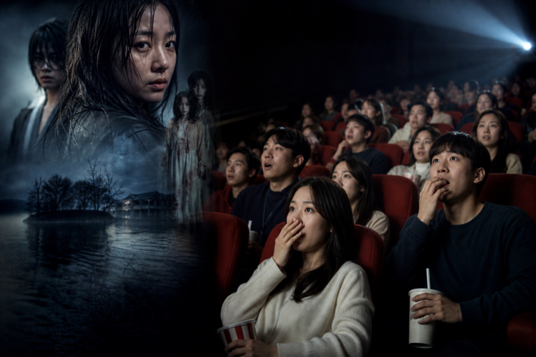 살목지 300만, 공포영화 포스터, 영화관 관객 기사 대표 이미지 - ‘살목지’ 33일 만에 300만 돌파…흥행 열기 속 ‘장화, 홍련’ 신기록 도전