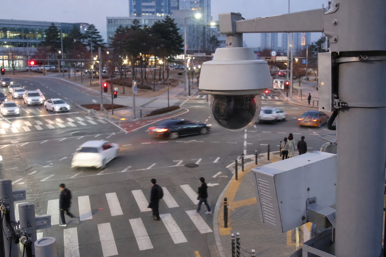 [교통 안전 AI, CCTV, 스마트 교차로] 기사 핵심 맥락을 보여주는 이미지 - 교통 안전 분야에서 ‘사각지대’는 교차로 모서리, 도로 모퉁이, 시야를 가리는 구조물 등으로 인해 운전자와 보행자가 서로를 즉시 인지하지 못...