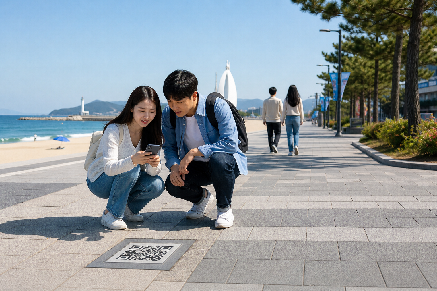 강릉 관광 QR 기사 핵심 맥락을 보여주는 이미지 - 이번에 도입되는 QR코드 보도블록은 말 그대로 보행 중인 장소에 QR을 배치해, 스마트폰 카메라 또는 스캐너로 코드를 인식하면 해당 지점의 관광...