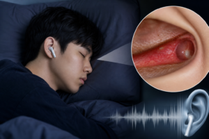 이어폰, 외이도염, 청력 기사 대표 이미지 - “잠자면서 이어폰 끼면” 외이도염·청력 손상 위험…전문의 경고 나와