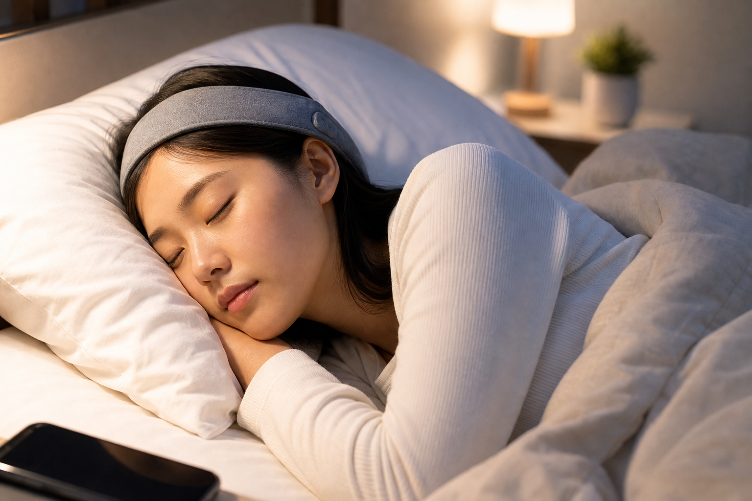 이어폰, 외이도염, 청력 기사 영향과 배경을 설명하는 이미지 - 슈밤 교수는 수면 시간 동안 귀를 보호하려면 음량을 일반 대화 수준(약 60~70데시벨) 이하로 낮추는 것이 좋다고 조언했다. 이어폰 볼륨을 멀...