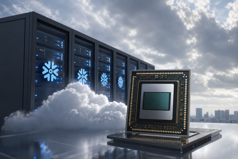 AI CPU 클라우드, AWS 그라비톤, 데이터 플랫폼 기사 대표 이미지 - AWS-칩 경쟁 격화: 스노플레이크, 5년 60억 달러 규모로 ‘그라비톤’ AI CPU 확보 계약