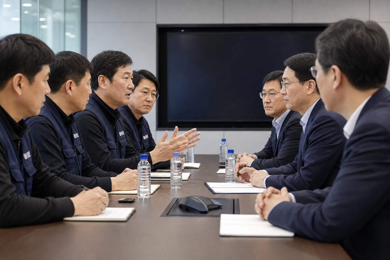 삼성전자 노사협상 기사 핵심 맥락을 보여주는 이미지 - 초기업노조는 이날 공개한 ‘향후 교섭 및 조합 운영 방향 안내’에서 “ DS 부문과 DX 부문을 분리하는 투 트랙 교섭 체계로 개편 하겠다”고...