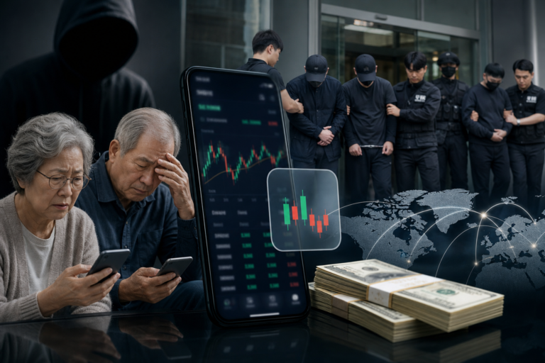 투자리딩방, 가짜앱, 사기단 기사 대표 이미지 - “투자리딩방” 사기·가짜 앱으로 160억 가로챈 다국적 자금세탁 조직 검거…고령층 피해 집중