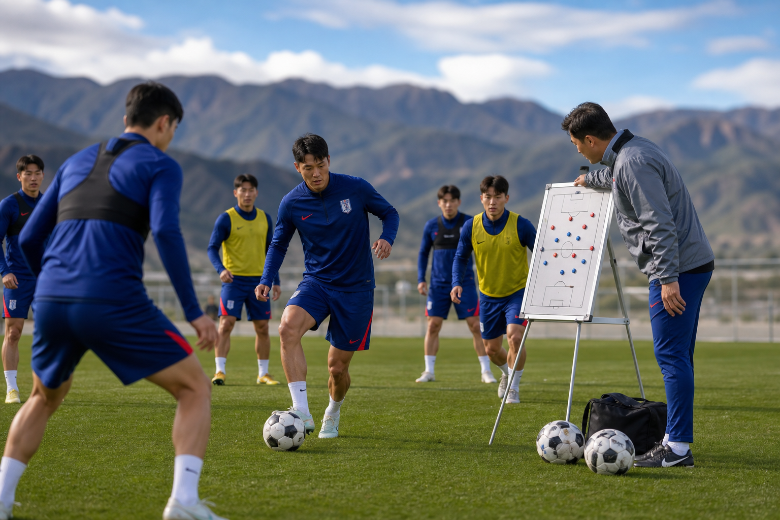월드컵 경기장, 축구 국가대표, 전술 훈련 기사 핵심 맥락을 보여주는 이미지 - 축구에서 리그 위상은 선수들의 개인 능력뿐 아니라 전술 이해도 , 경기 운영 경험 , 경기 템포에 대한 적응력 과도 연결된다. 유럽 빅리그와 같...