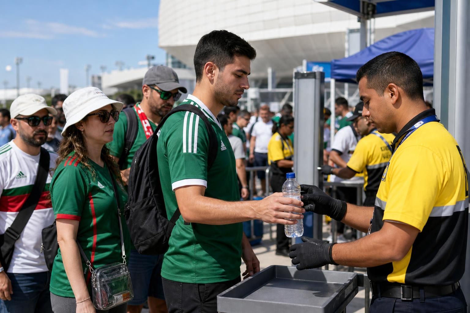 FIFA 월드컵 경기장, 관중 안전, 물병 반입 기사 핵심 맥락을 보여주는 이미지 - FIFA는 북중미 월드컵 경기장에 물병을 가져오지 못하게 했던 규정을 두고 관중들 사이에서 불만이 제기되며 논란이 커졌다. 경기장 내 위생...