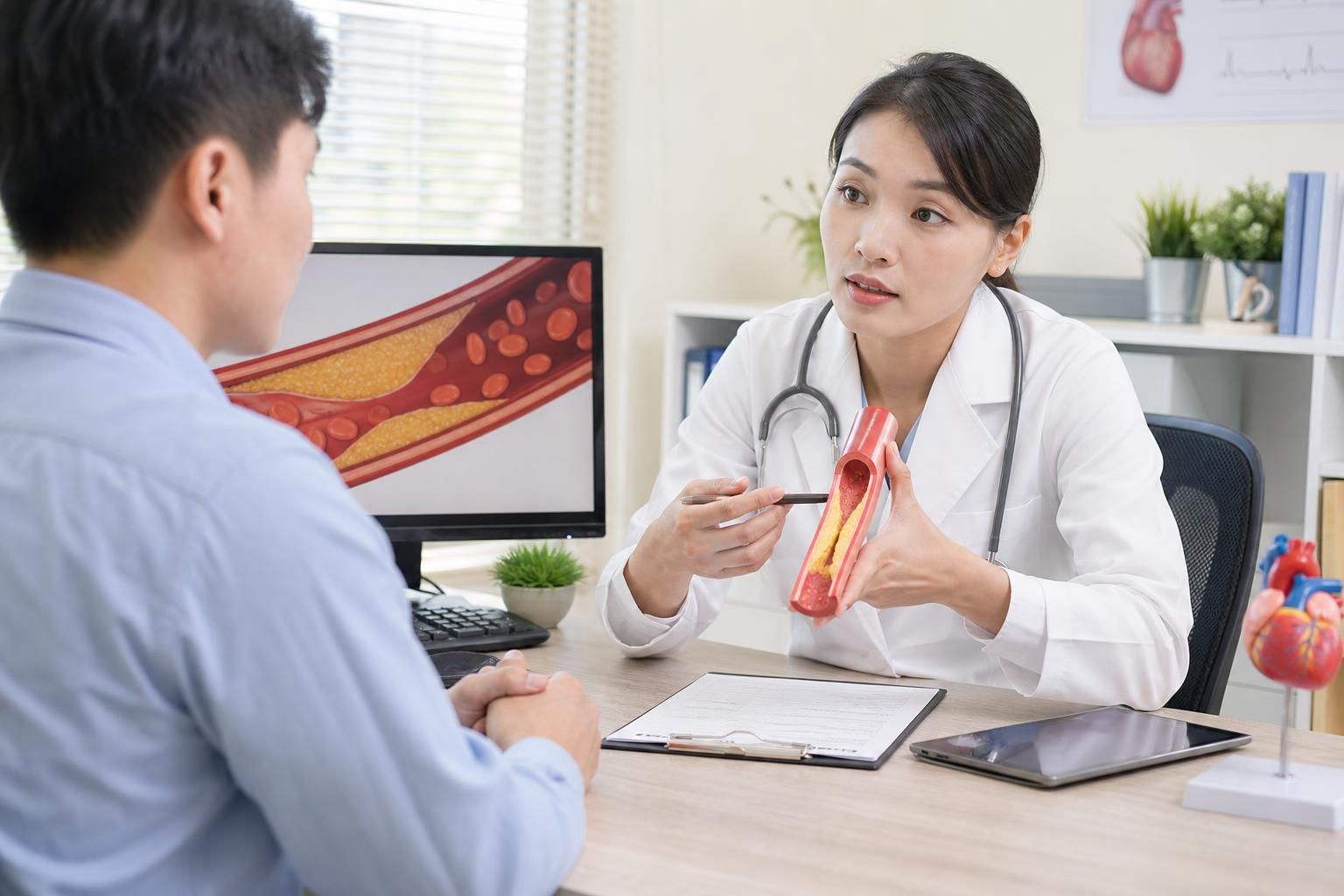 LDL 콜레스테롤 기사 영향과 배경을 설명하는 이미지 - 특히 복부비만과 흡연이 있는 경우 LDL 상승에 따른 위험이 가파르게 확대됐다. 예를 들어 복부비만이 있으면서 LDL이 160mg/dL 이상이면...
