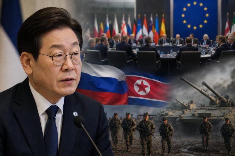 EU 정상회담, 자주국방, 러북 군사협력 기사 대표 이미지 - 이재명 “안미경중 타당성 잃어”…EU와 ‘러북 군사협력’ 규탄 속 자주국방 강조
