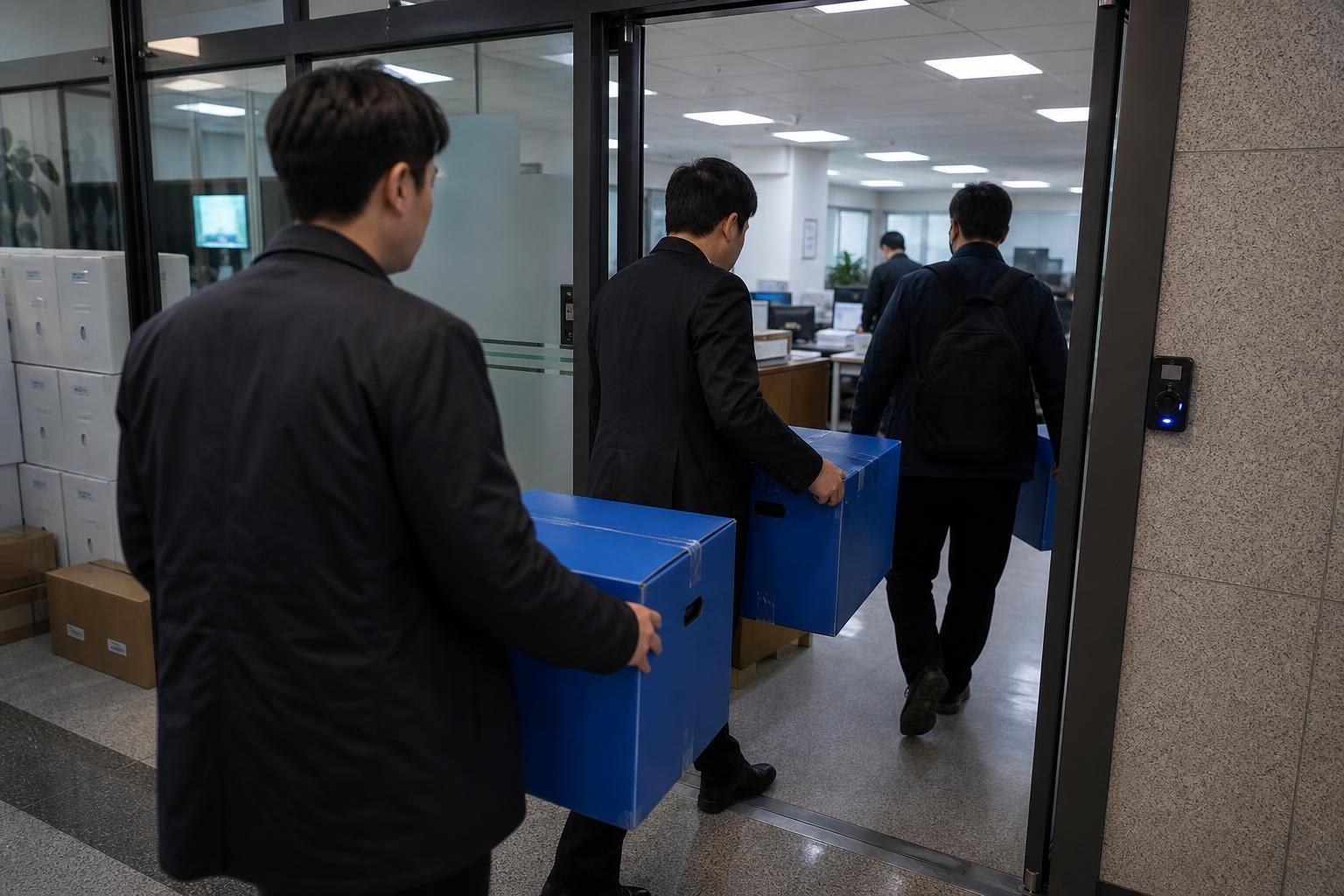 투표용지, 선거관리, 압수수색 기사 핵심 맥락을 보여주는 이미지 - 합수본은 종로구 서울시선거관리위원회 사무실에서 투표용지 인쇄 계획서와 회의록, 예산서 등 지방선거 관련 파일을 확보했으며, 송파·서초·강남·광진...