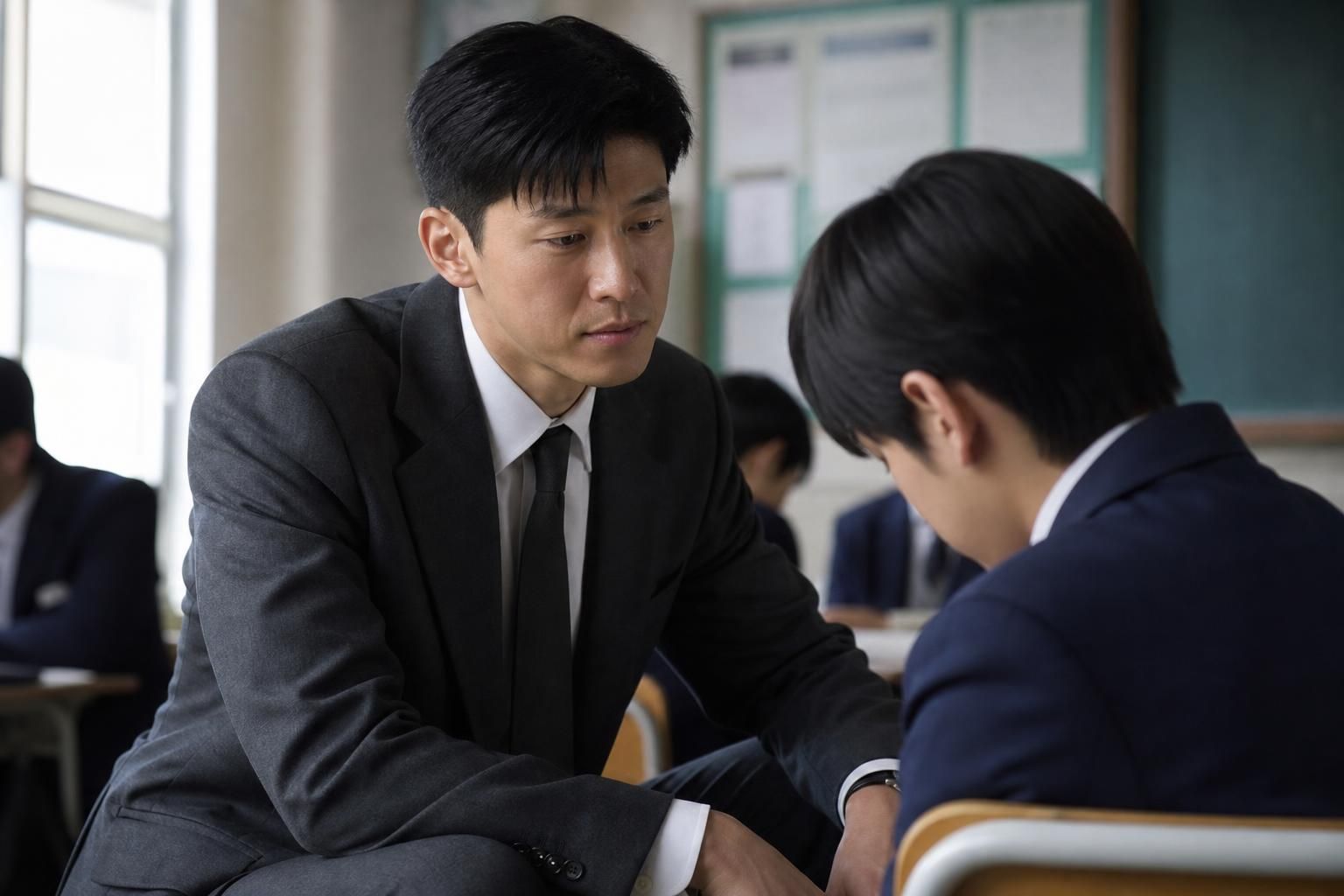 참교육 넷플릭스 기사 영향과 배경을 설명하는 이미지 - 김무열은 이러한 우려의 시선을 제작 시작 전부터 알고 있었다고 말했다. 그는 “최대한 정제된 시선을 갖고 모든 배우와 스태프가 이를 항상 상기하...