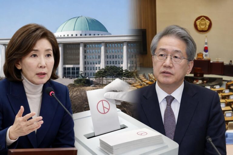 [선거관리위원회, 투표용지, 국회] 기사 대표 이미지 - ‘선거 투표용지 사태’ 책임 공방 격화…나경원 “실권자 위철환 출국금지·특검” vs 민주 “대통령 메시지 왜곡”