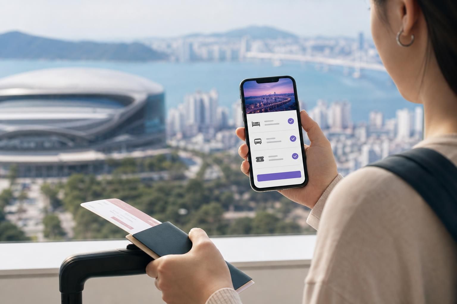 [부산 여행, K팝 콘서트, QR 결제] 기사 영향과 배경을 설명하는 이미지 - 부산을 K팝 콘서트 목적으로 방문한 외국인들이 여행상품도 함께 구매했다는 보도 흐름은, 한국 관광이 단순 방문을 넘어 체류형 계획으로 발전하고....