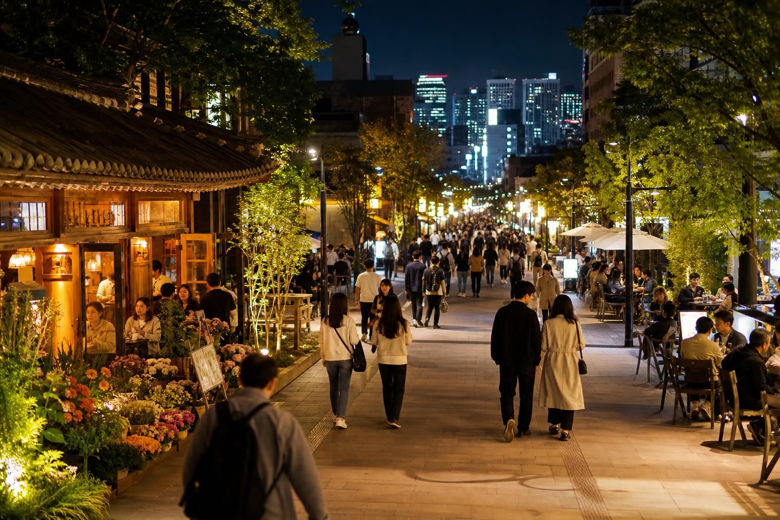 [야간도시, 야간관광, 서울거리] 기사 핵심 맥락을 보여주는 이미지 - 이번 구상에서 서울시는 먼저 각 자치구가 지역 고유의 야간 콘텐츠(예: 야외장터·야간 문화행사·공간 기반 관광코스)를 추천하면 이를 서울시 야간...