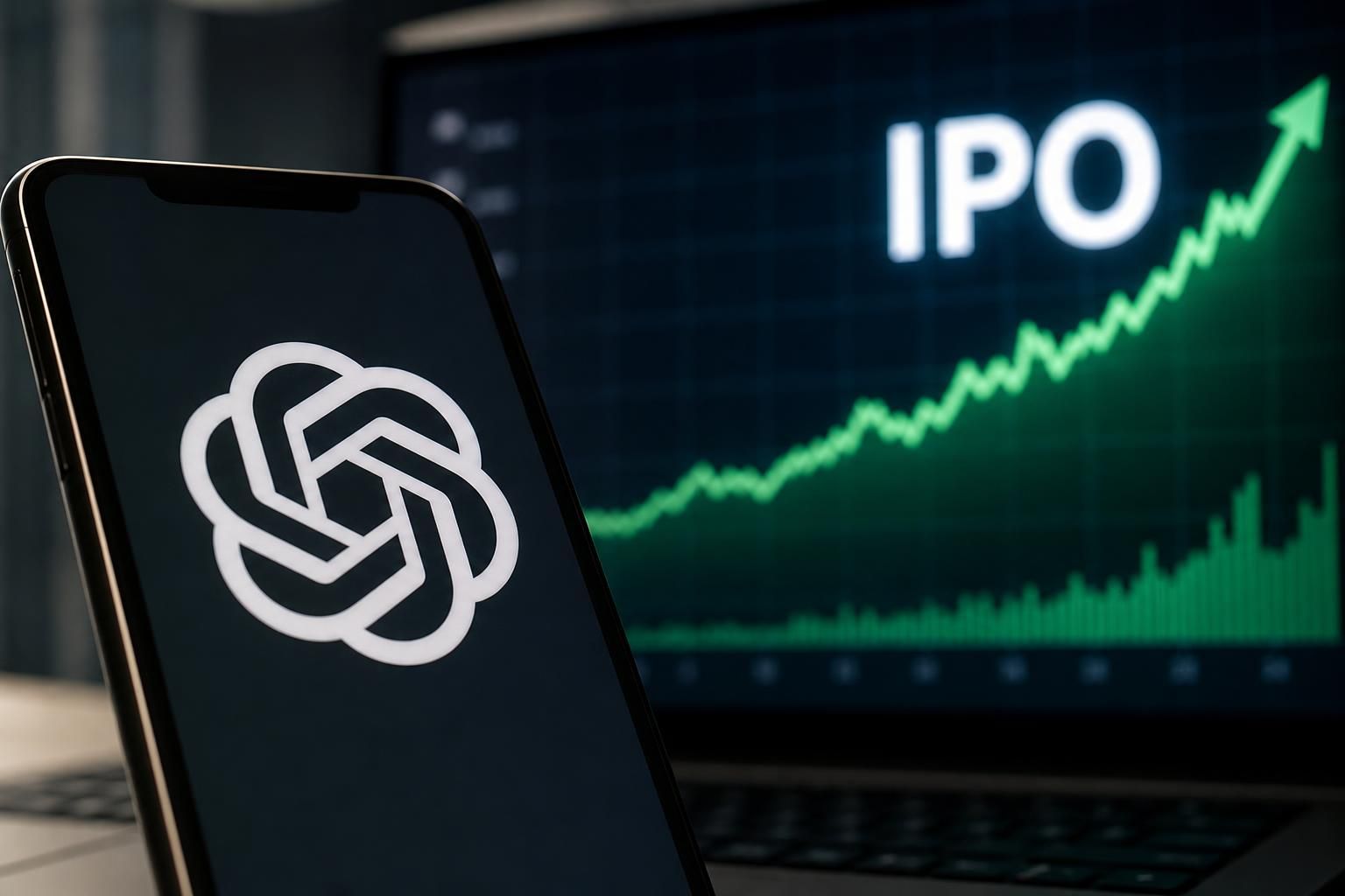 오픈AI 로고, IPO, 챗GPT 기사 영향과 배경을 설명하는 이미지 - 또한 오픈AI가 추가 수익원으로 내세운 전략—무료·저가 요금제 이용자에게 광고를 노출하거나, 전자상거래 업체와 제휴해 쇼핑 기능을 붙이는 방식—...