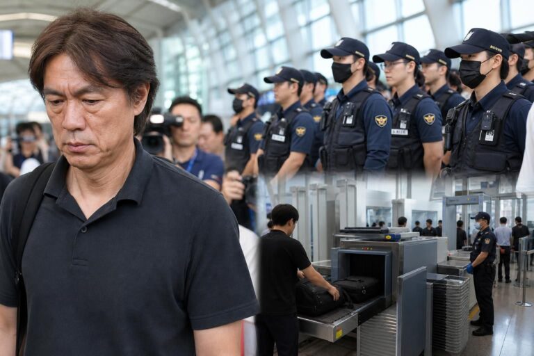 [인천공항경찰, 축구대표팀, 보안검색] 기사 대표 이미지 - 부진한 월드컵 성적 후 귀국…홍명보 겨냥 협박글까지, 인천공항에 경찰 110명 배치