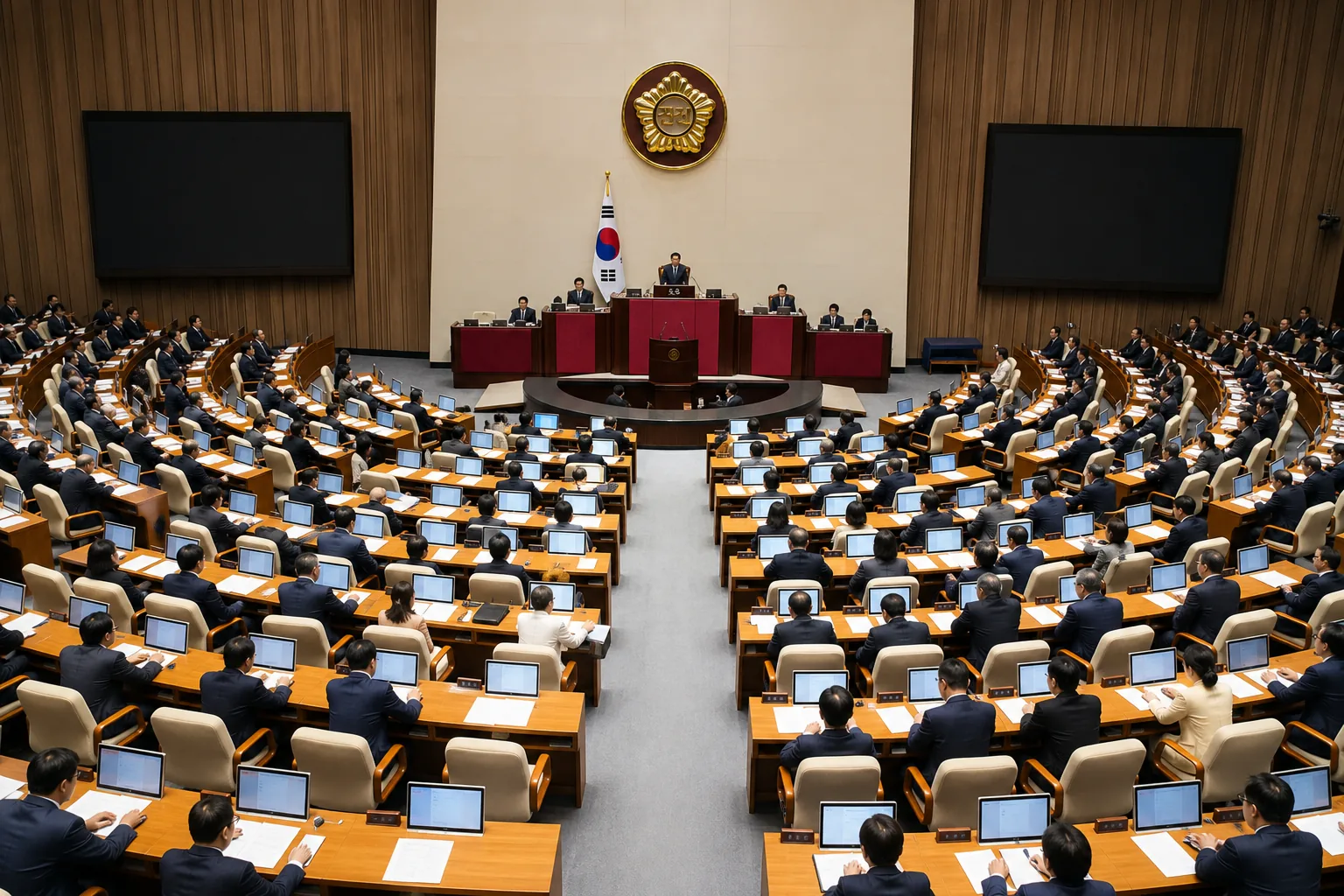 국회 본회의와 상임위원회 배분 논의를 상징하는 이미지