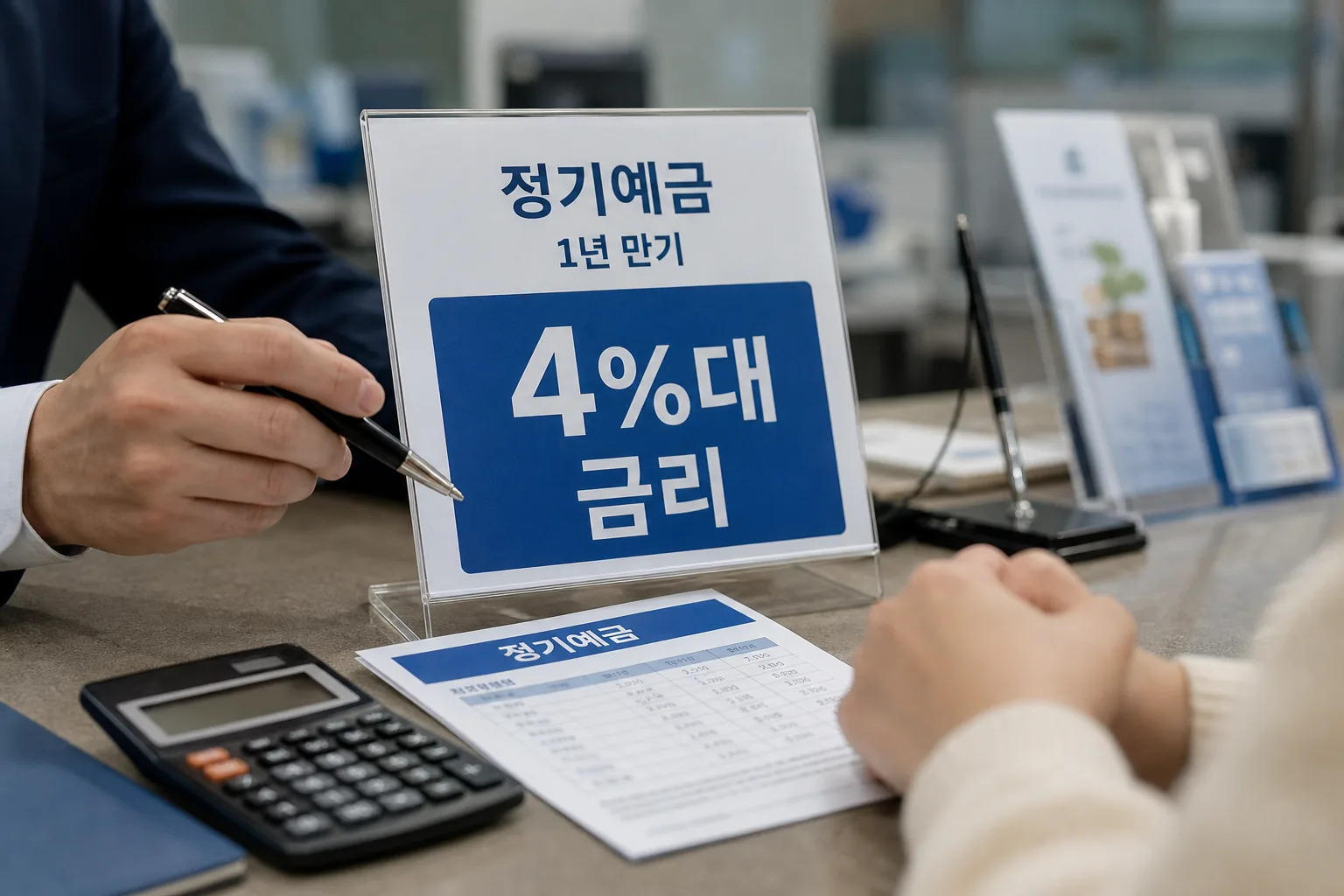 예금 금리표를 확인하는 금융 소비자 AI 이미지