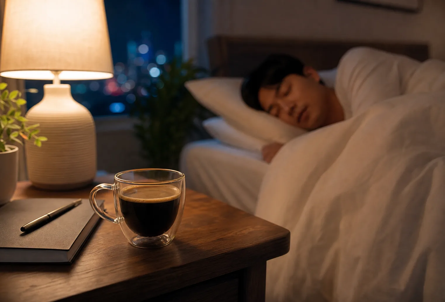 개인별 카페인 민감도와 수면 위생을 설명하는 이미지