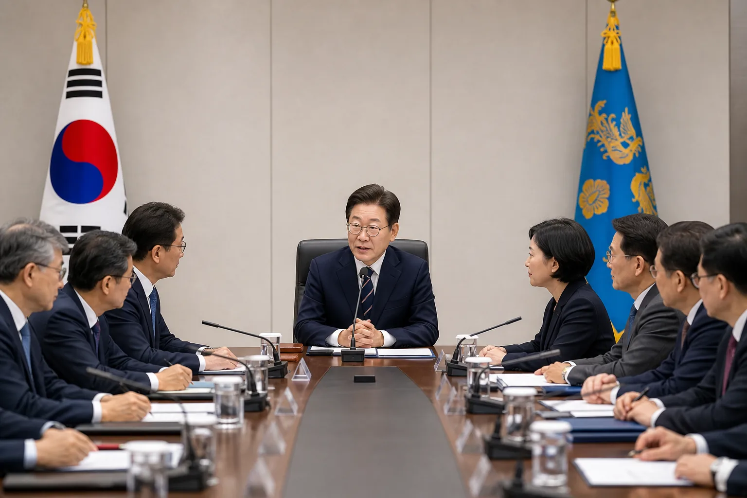 국회 인준과 정부 운영 과제를 나타내는 정치 이미지