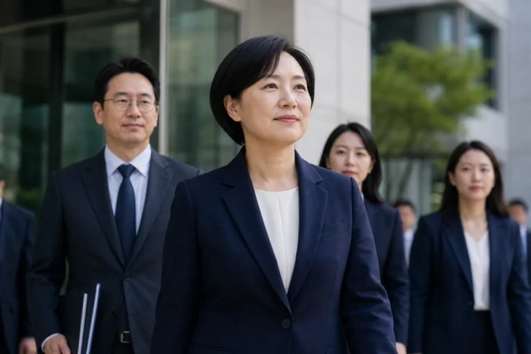 신임 국무총리 첫 출근과 정부 정책 실행을 상징하는 이미지