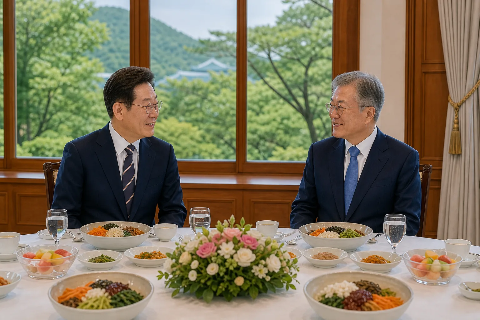 청와대 오찬 테이블과 비빔밥에 담긴 정치적 화합 메시지 이미지