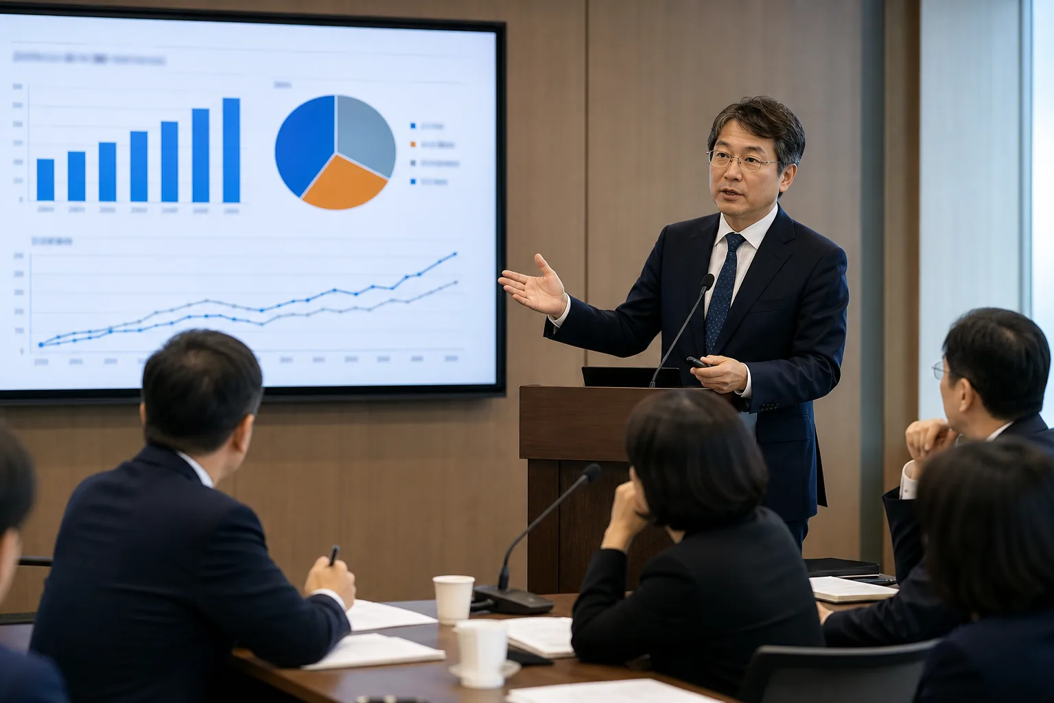 상속세율 50퍼센트에서 30퍼센트 인하 효과를 논의하는 정책 세미나