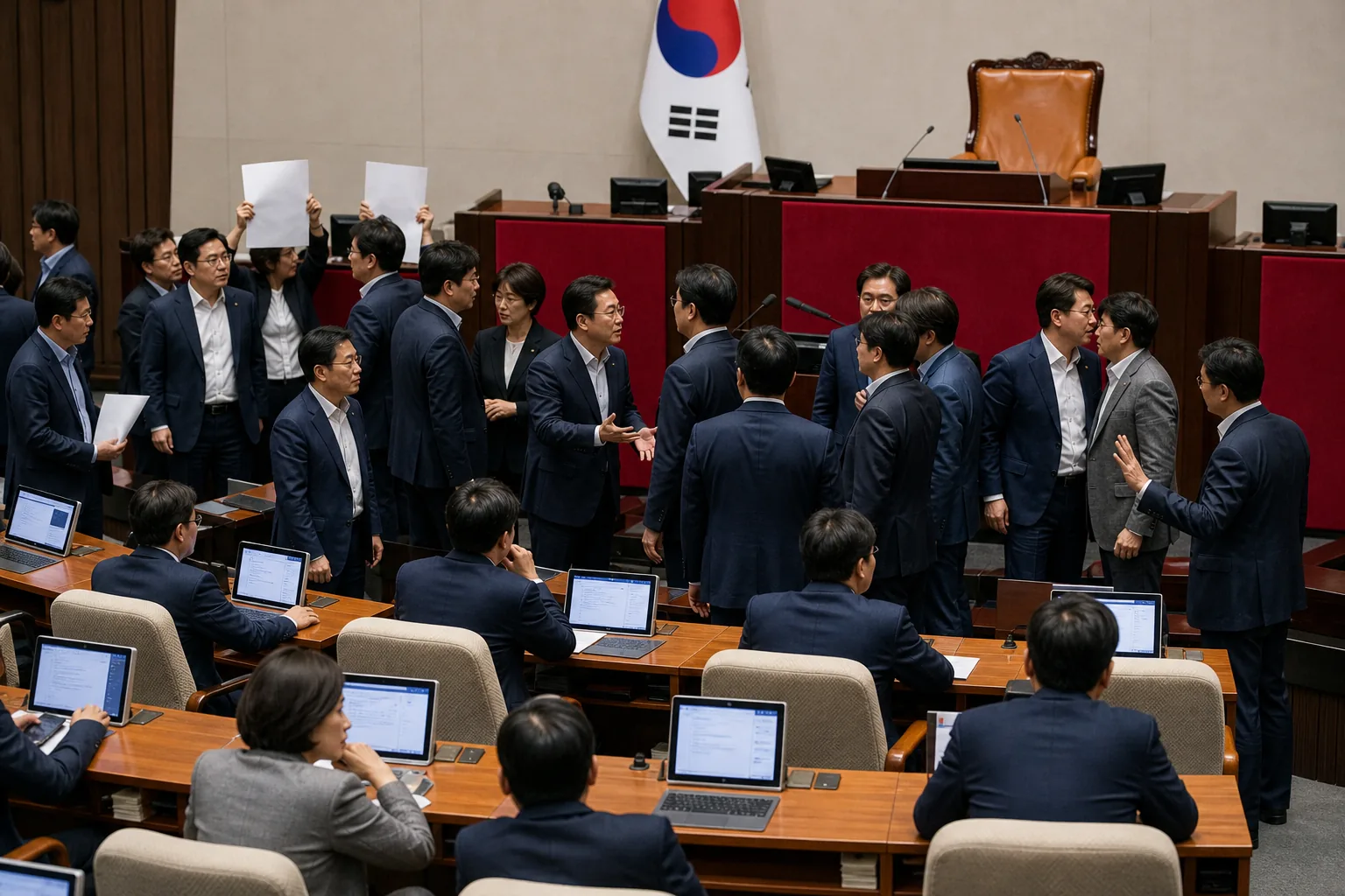 필리버스터와 패스트트랙 제도 개편 논쟁을 상징하는 정치 이미지