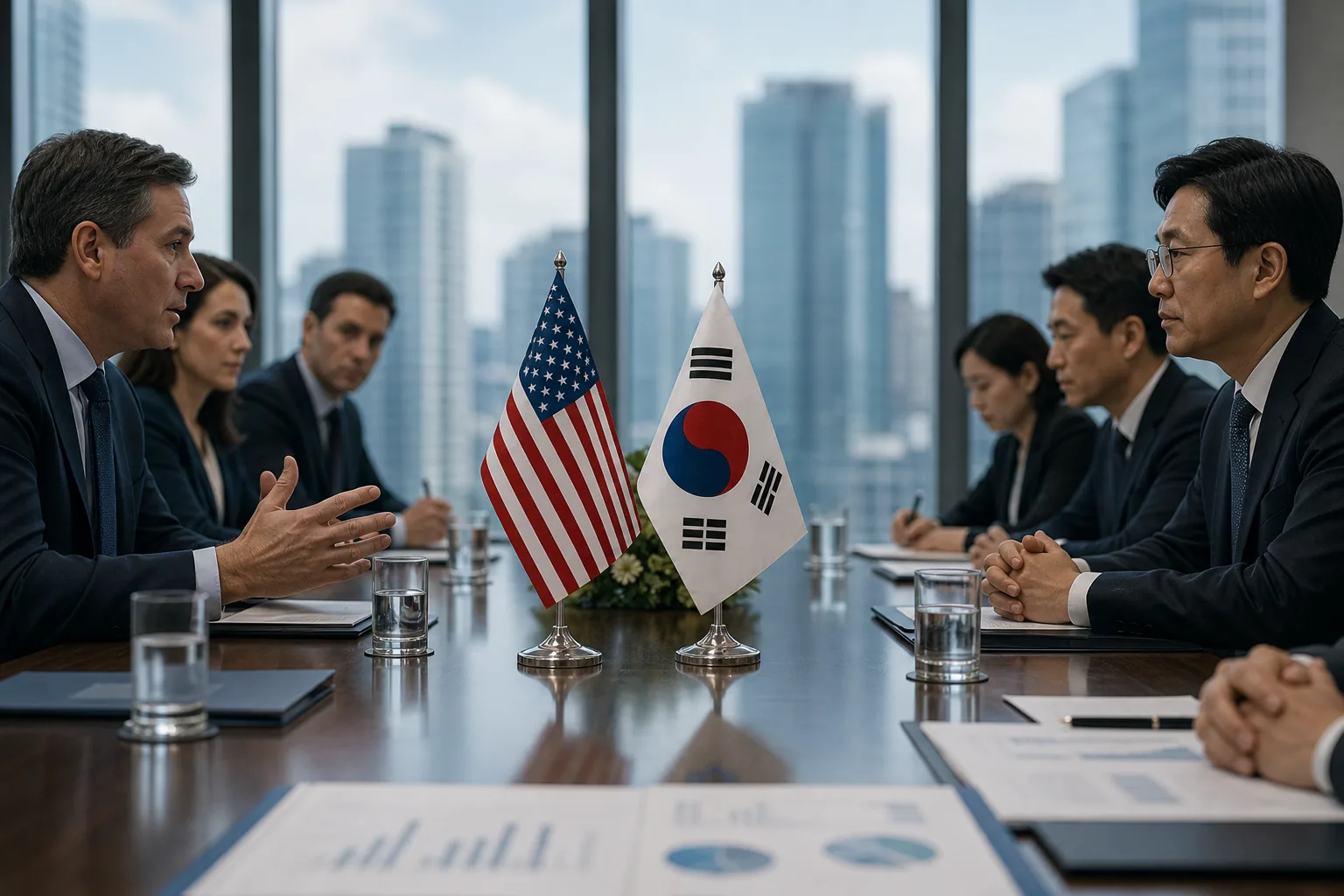 한미 통상 협의와 디지털 기업 규제 파장을 나타낸 이미지