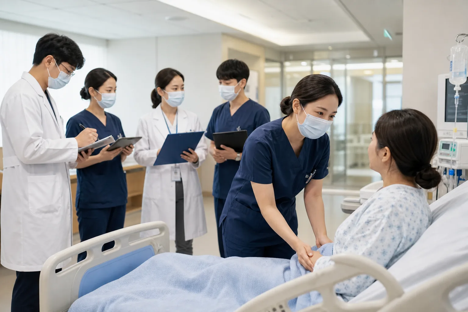 병원 전 직원이 환자 안전 교육과 감염관리에 참여하는 모습