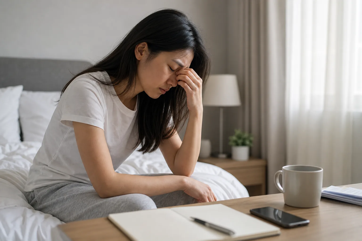 수면 부족과 피로 원인을 확인하는 건강 상담 AI 이미지