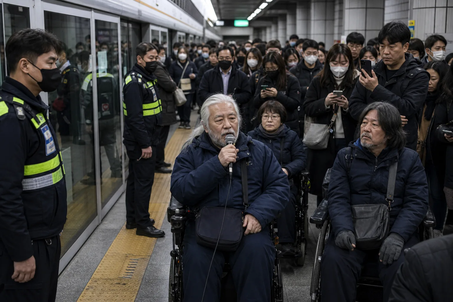 장애인 권리 예산과 대중교통 접근성 논의를 상징하는 이미지