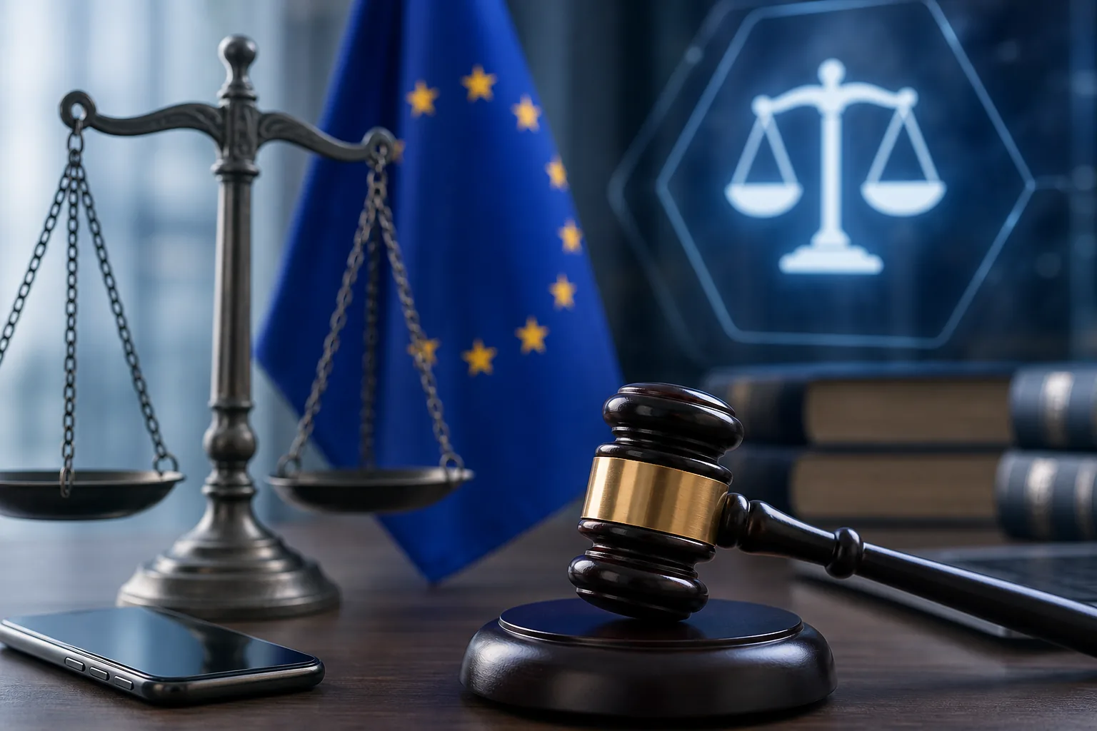 EU 규제 기관과 글로벌 빅테크 기업의 감독 관계를 나타내는 이미지