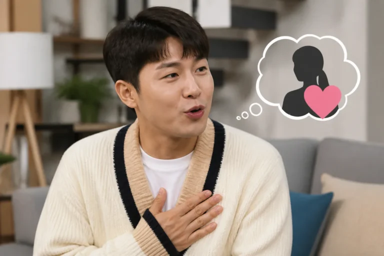 예능 스튜디오에서 출연진이 연애와 싱글 생활을 이야기하는 장면