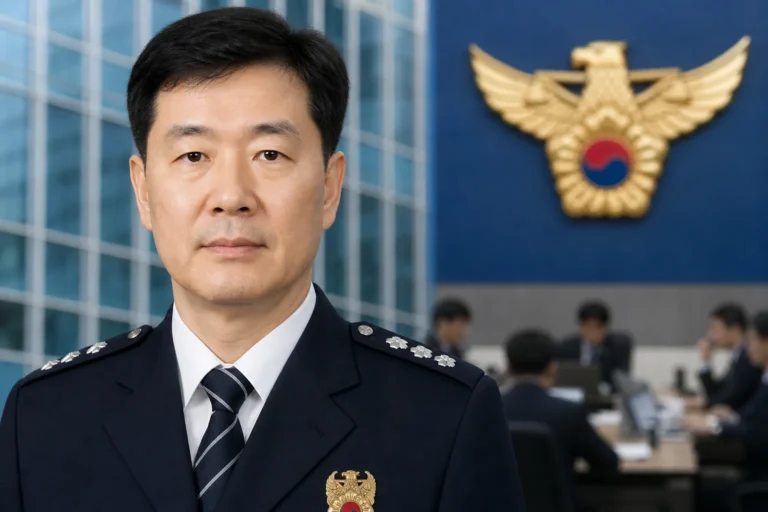 경찰청 국가수사본부 인사를 상징하는 회의실과 수사 자료 이미지