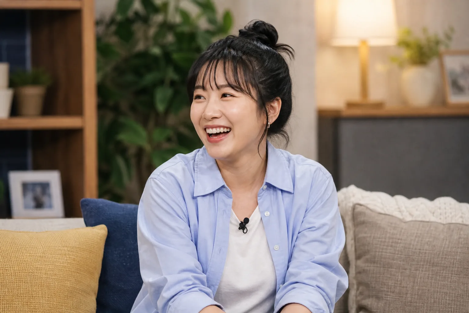 디지털 콘텐츠와 TV 예능을 오가는 코미디언 활동을 표현한 AI 이미지