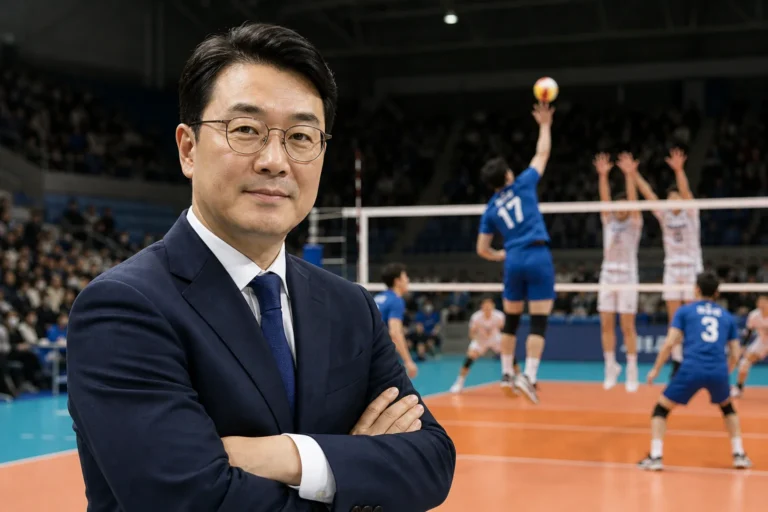 프로배구 리그 운영과 선수 육성을 상징하는 경기장 이미지