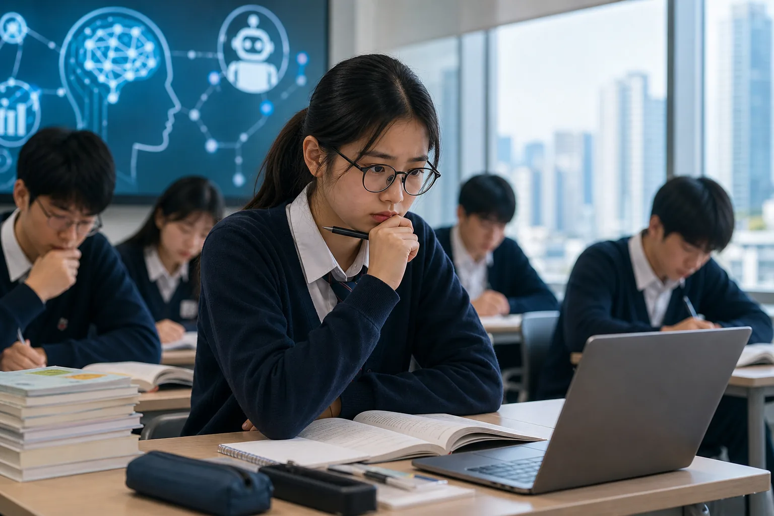 AI 시대를 앞둔 홍콩 수험생의 진로 고민 이미지