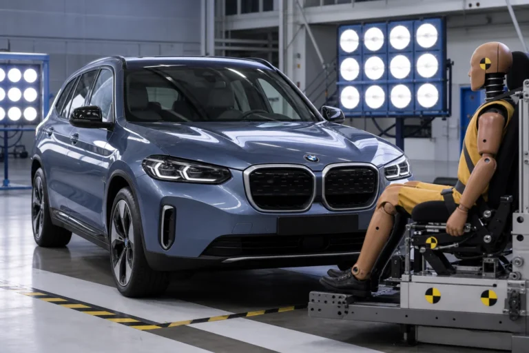 BMW iX3 전기 SUV 안전평가를 상징하는 대표 이미지