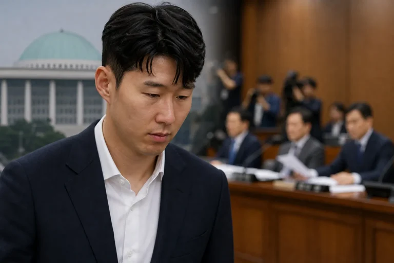 축구 대표팀 주장과 국회 청문회 논란을 상징하는 대표 이미지
