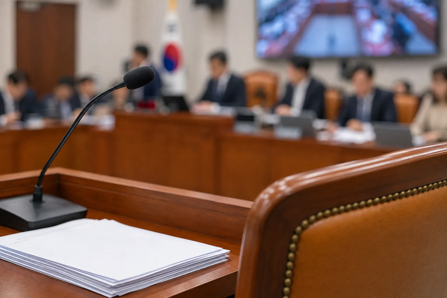 축구 경기 일정과 국회 청문회 일정이 겹친 상황을 표현한 이미지