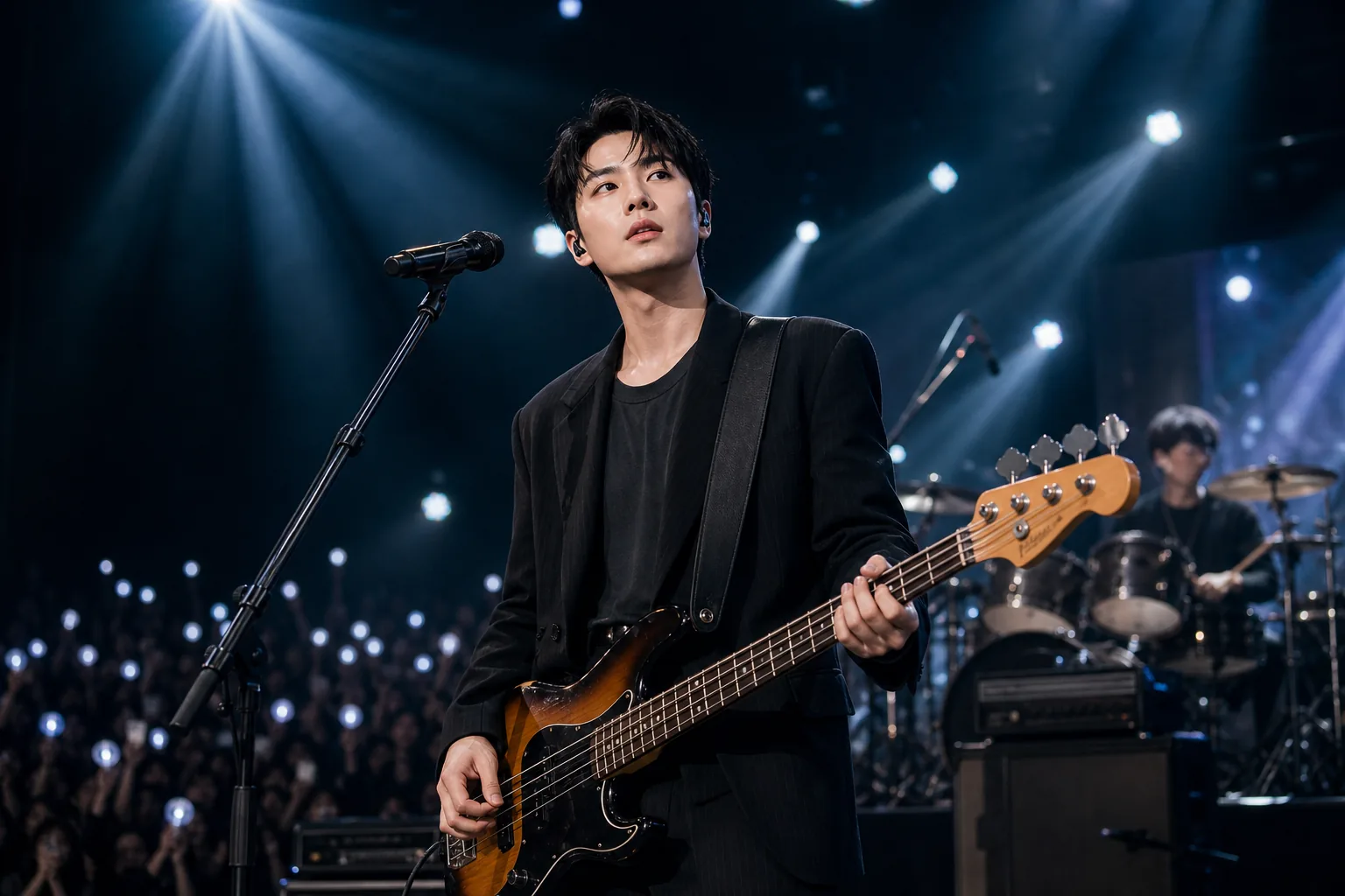 인천 단독 콘서트 무대와 관객의 기대감을 표현한 이미지