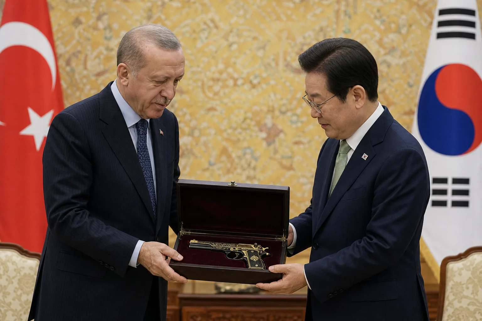 정상회담 선물을 기록물로 분류해 보관하는 장면 이미지