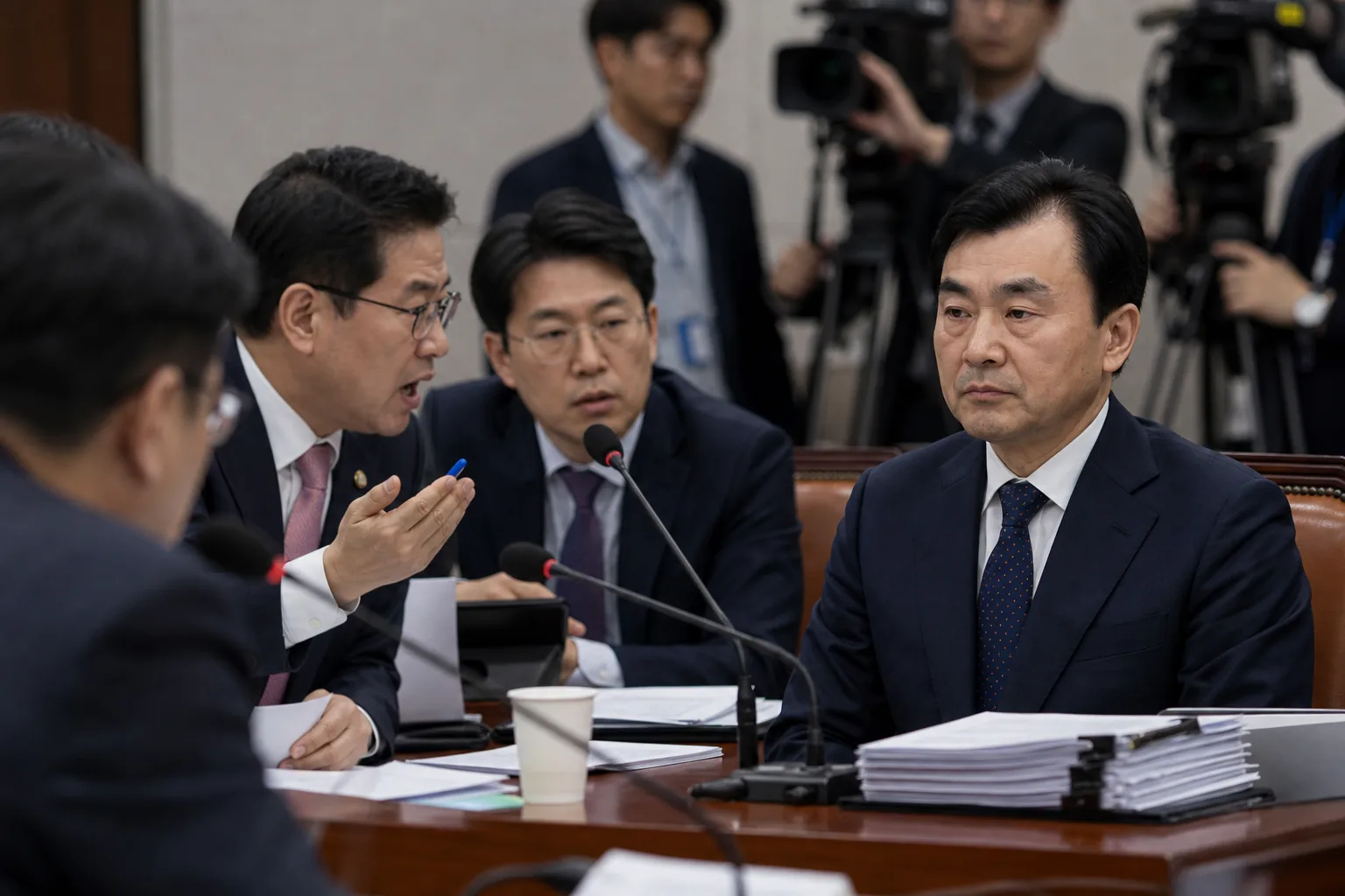 국회 인사 검증과 병역 의혹 논쟁을 나타내는 이미지
