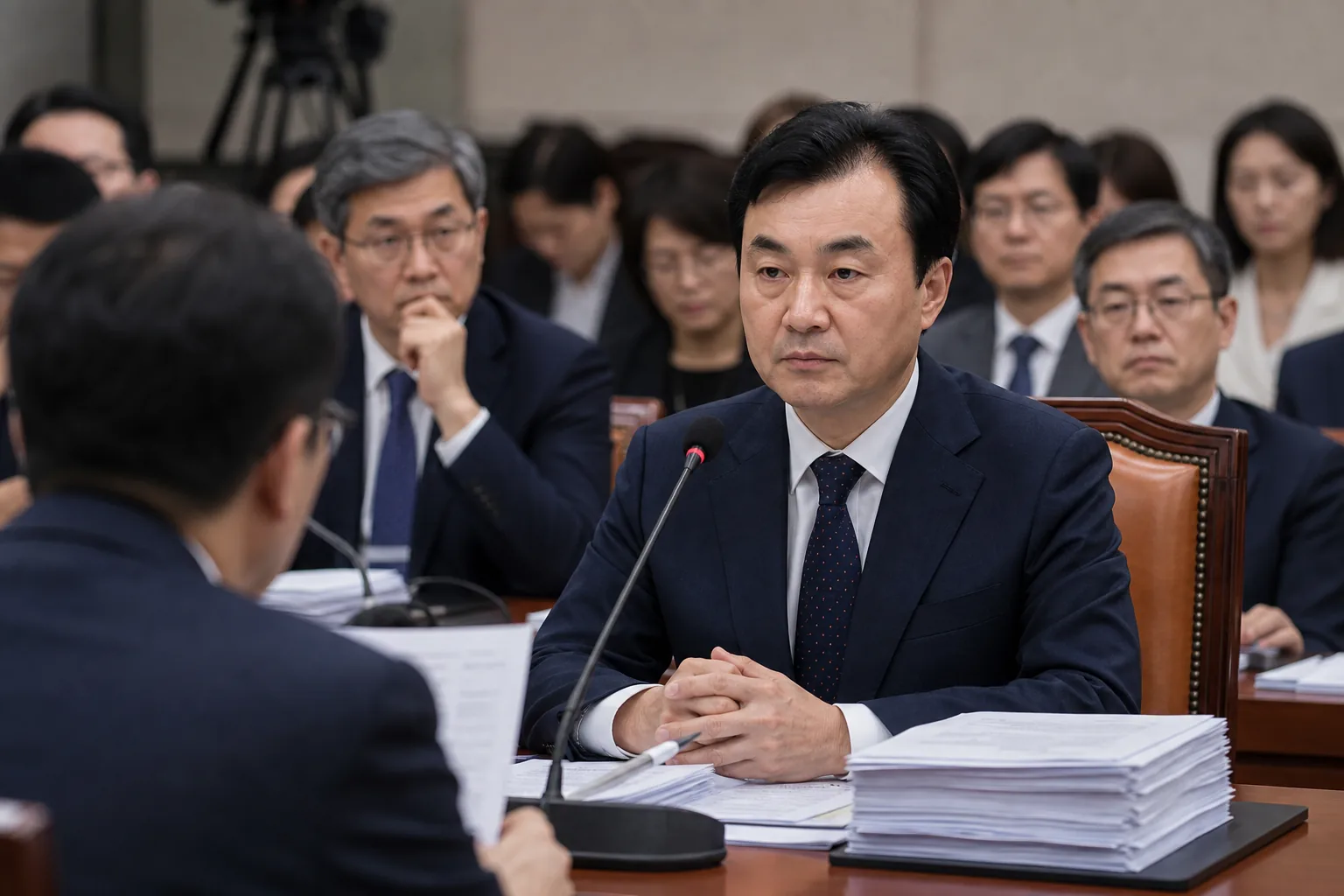 공직자 검증과 개인정보 보호의 충돌을 상징하는 이미지