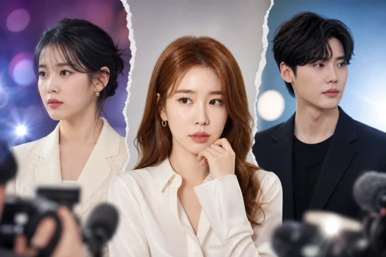 아이유 이종석 결별 보도와 연예계 반응을 상징하는 이미지